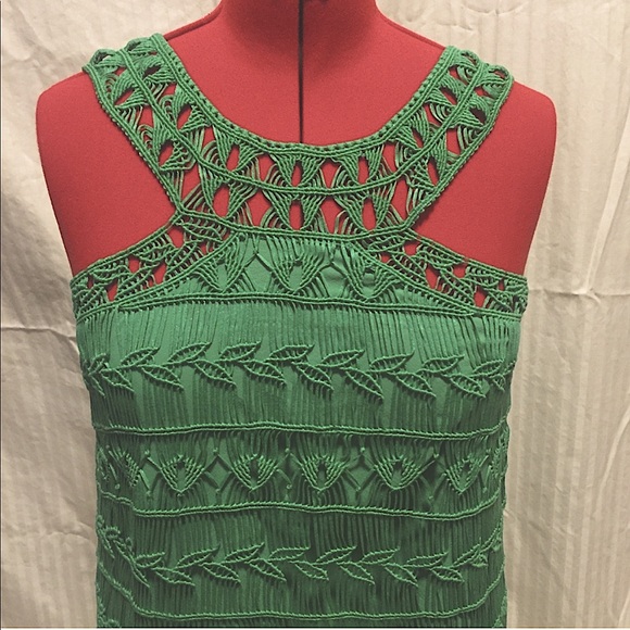 CRAZY SALE NWOT DIANE FURSTENBERG LIZA MACRAME CROCHET DRESS in Emerald Green - Picture 5 of 10